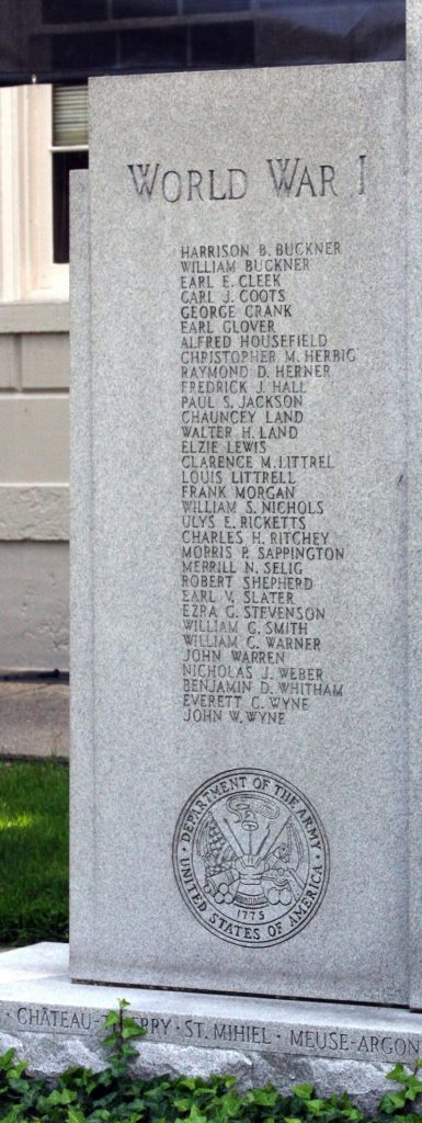 JEFFERSON COUNTY, IN FALLEN COMRADES WAR MEMORIAL LEFT STONE