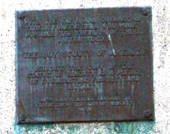 JEFFERSON COUNTY STATUE OF LIBERTY REPLICA MEMORIAL PLAQUE