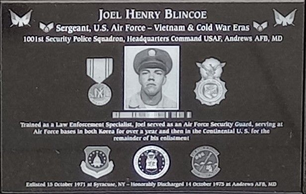 JOEL HENRY BLINCOE WAR MEMORIAL PLAQUE
