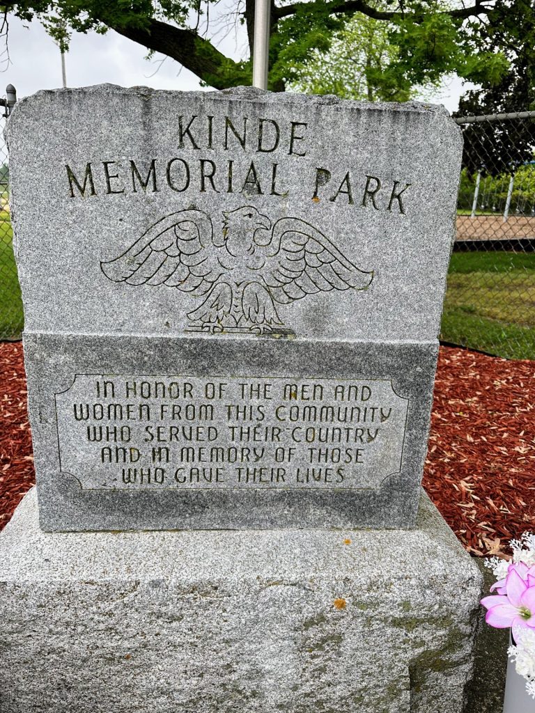 KINDE MEMORIAL PARK STONE