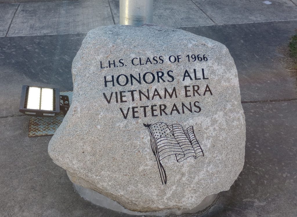 L.H.S. CLASS OF 1966 HONORS ALL VIETNAM ERA VETERANS MEMORIAL ROCK
