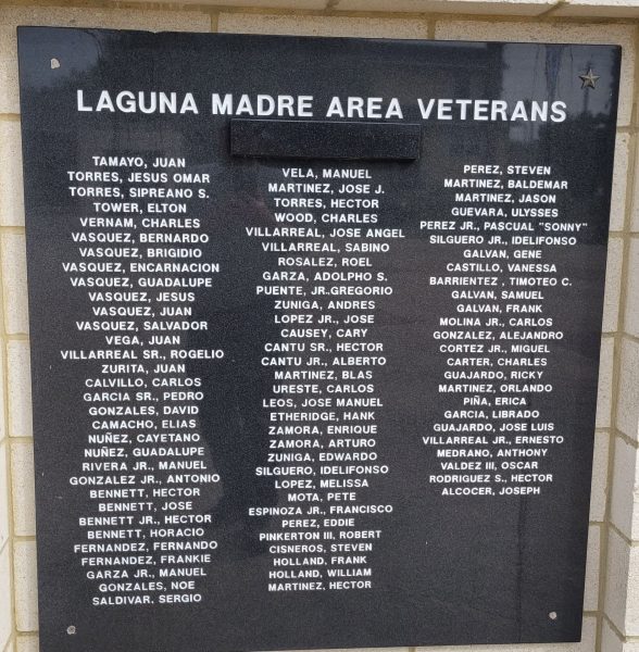 LAGUNA MADRE AREA VETERANS’ PARK WALLS OF HONOR PLAQUE C