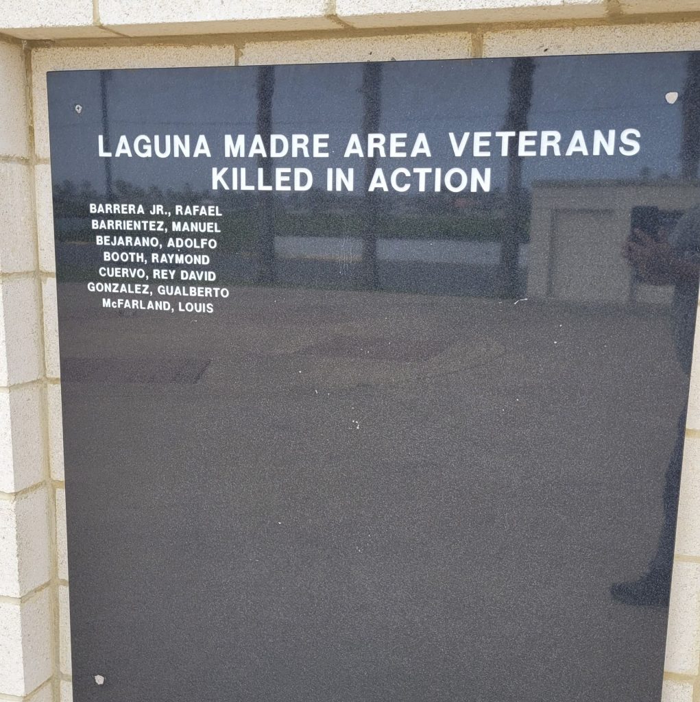 LAGUNA MADRE AREA VETERANS’ PARK WALLS OF HONOR PLAQUE E