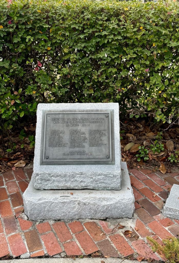 LAKE CITY ULTIMATE SACRIFICE WORLD WAR II MEMORIAL PLAQUE