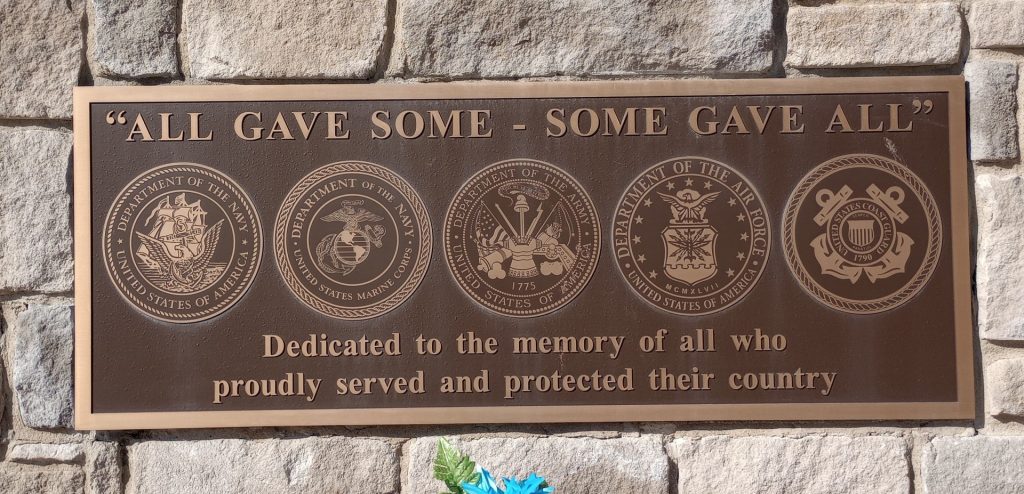 LOGANSPORT “ALL GAVE SOME-SOME GAVE ALL” MEMORIAL PLAQUE