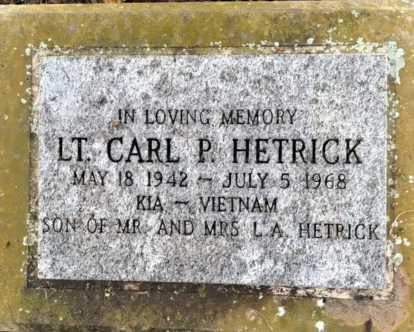 LT. CARL P. HETRICK WAR MEMORIAL TREE STONE