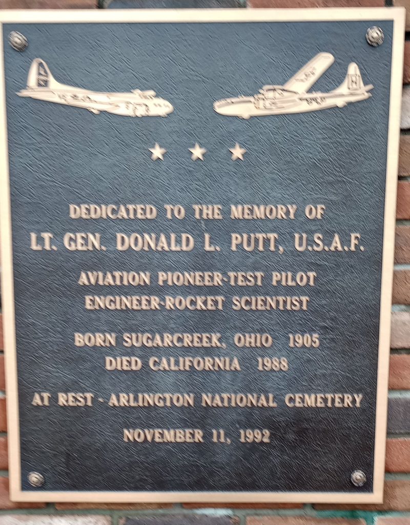 LT. GEN. DONALD L. PUTT, U.S.A.F. MEMORIAL PLAQUE