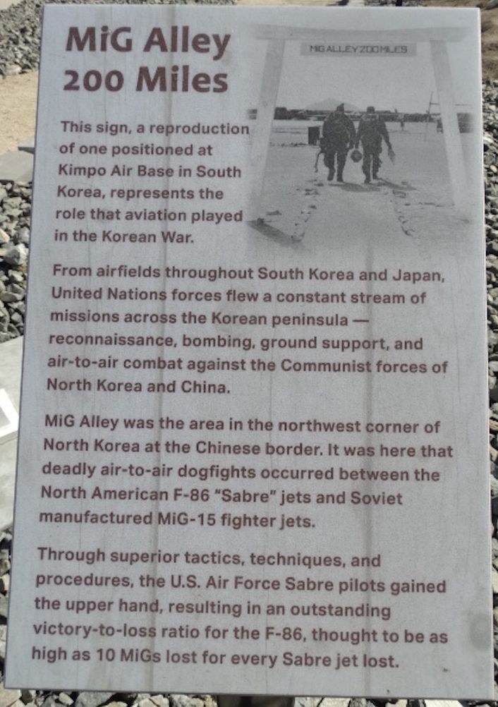 MIG ALLEY WAR MEMORIAL PLAQUE
