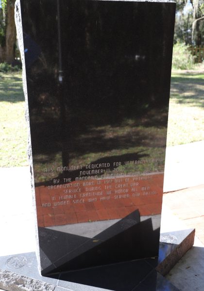 MANDARIN COMMUNITY CLUB VETERANS MEMORIAL BACK