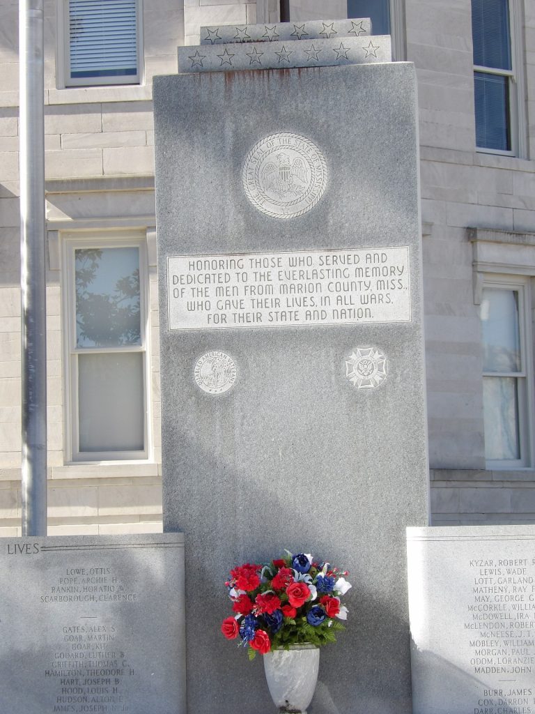 MARION COUNTY, MISS ALL WAR VETERANS MEMORIAL CENTER STONE