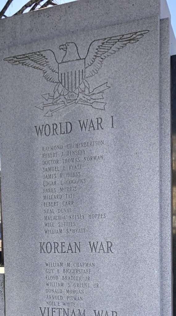 MCDOWELL COUNTY WAR VETERANS MEMORIAL STONE B