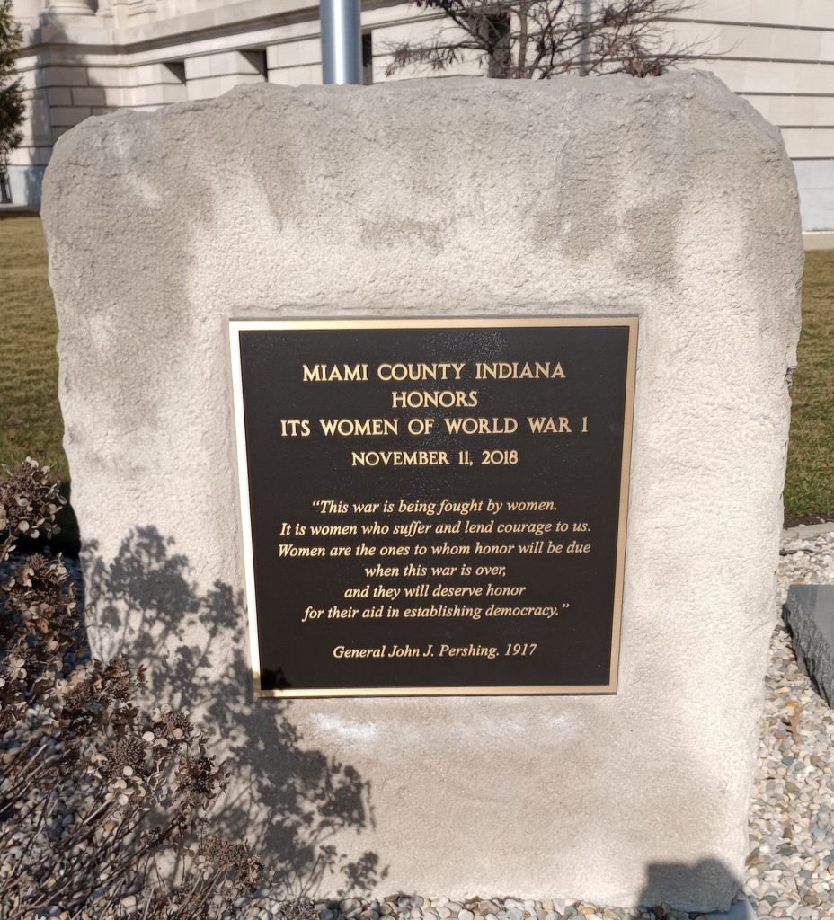 MIAMI COUNTY INDIANA WOMEN OF WORLD WAR I MEMORIAL