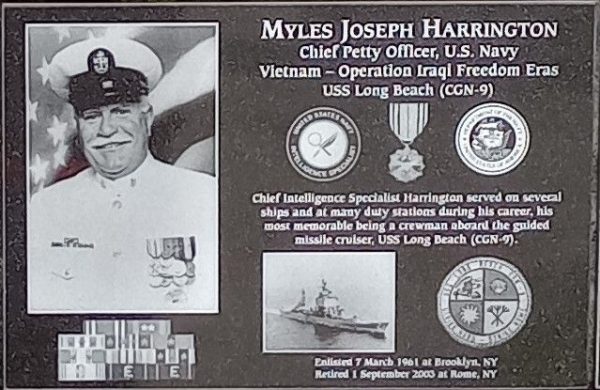 MYLES JOSEPH HARRINGTON WAR MEMORIAL PLAQUE