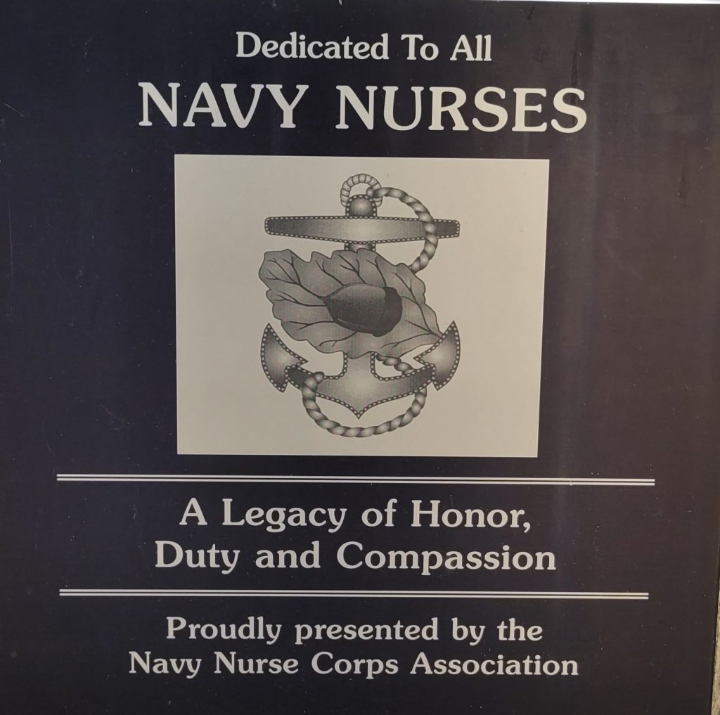 NAVY NURSES WAR MEMORIAL PLAQUE