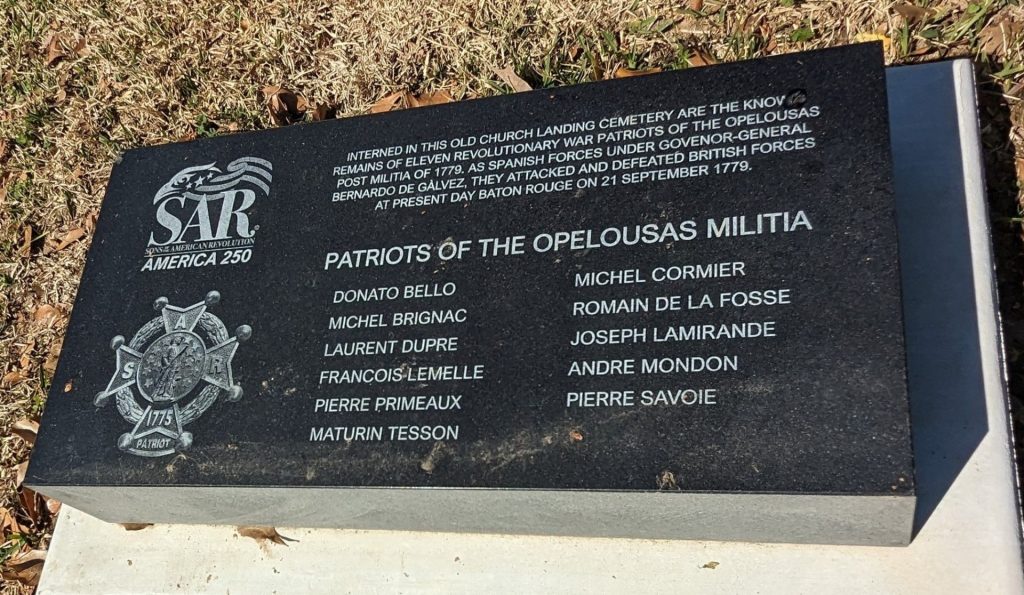 PATRIOTS OF THE OPELOUSAS MILITIA MEMORIAL STONE