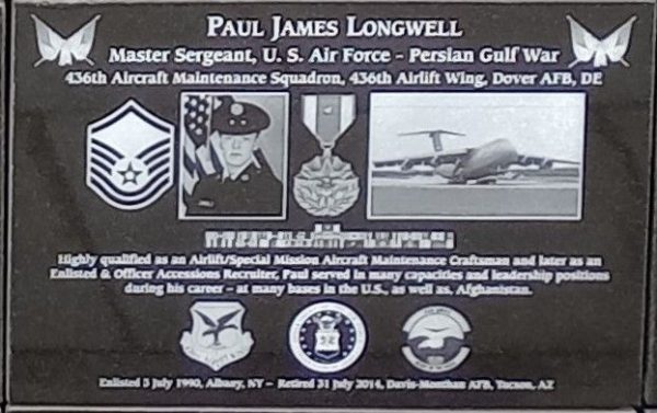 PAUL JAMES LONGWELL WAR MEMORIAL PLAQUE