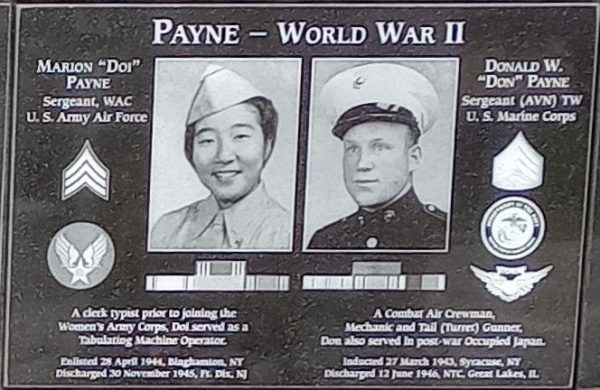 PAYNE-WORLD WAR II MEMORIAL PLAQUE