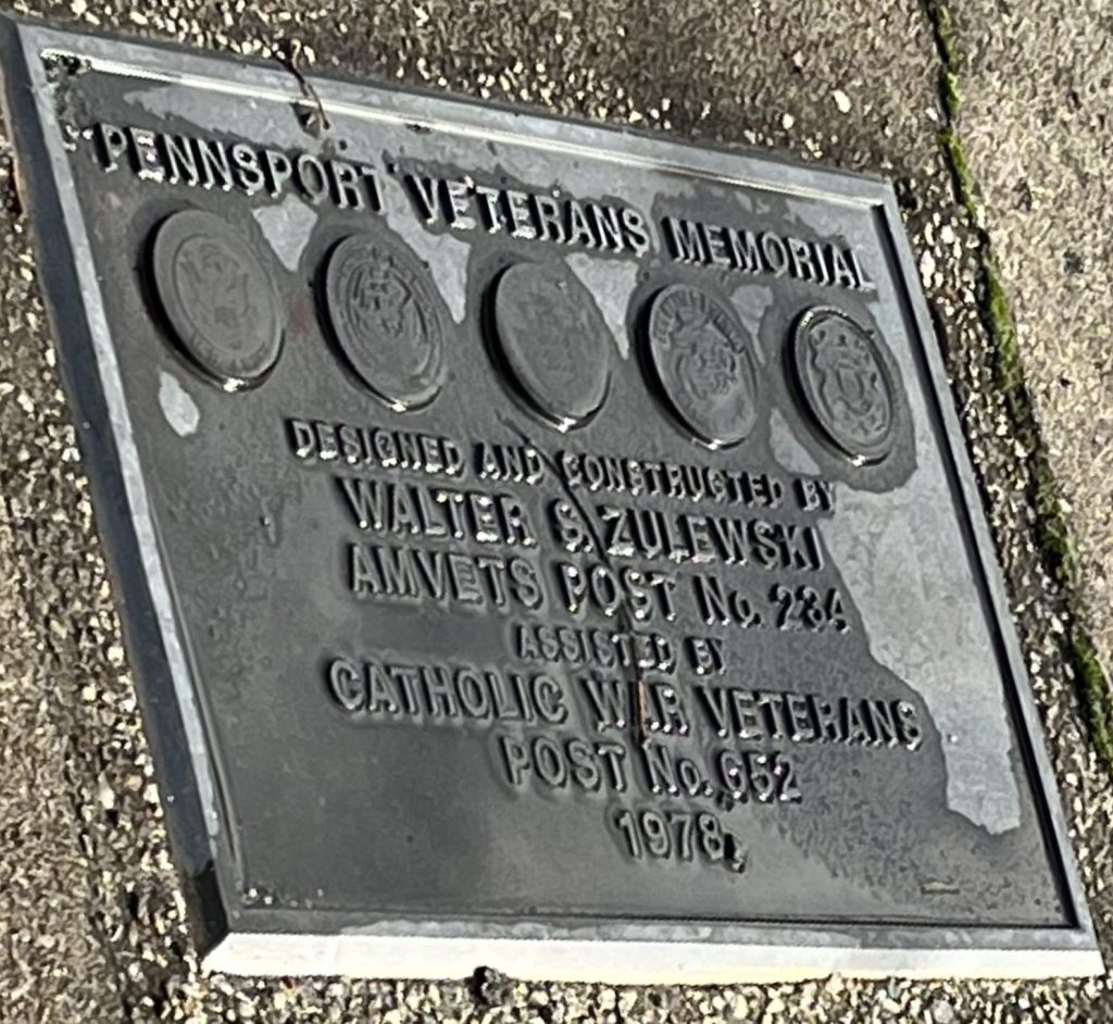PENNSPORT VETERANS MEMORIAL PLAQUE