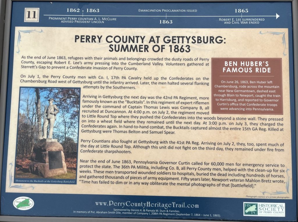 PERRY COUNTY AT GETTYSBURG WAR MEMORIAL PANEL