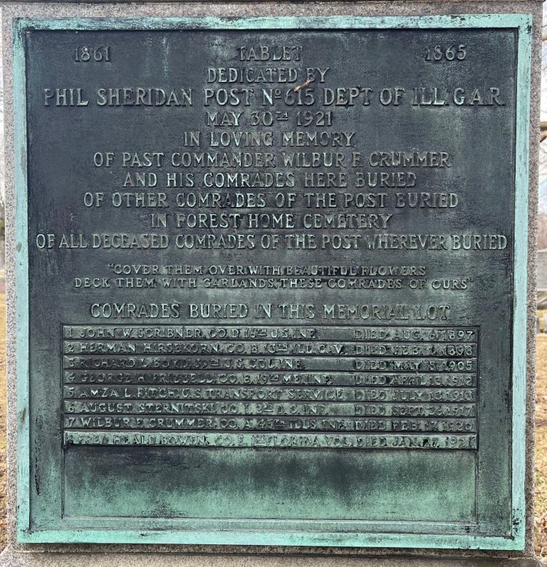 PHIL SHERIDAN POST NO. 615 WAR MEMORIAL PLAQUE