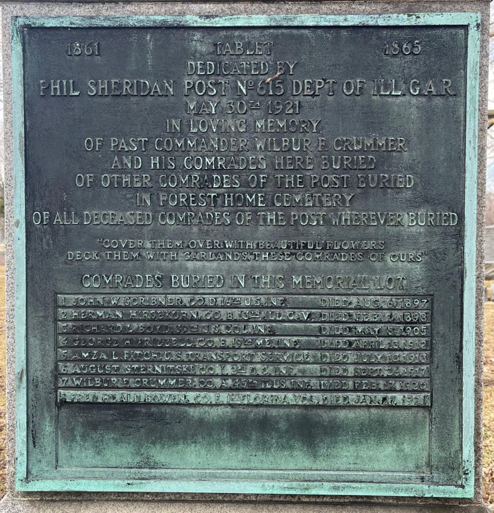 PHIL SHERIDAN POST NO. 615 WAR MEMORIAL PLAQUE