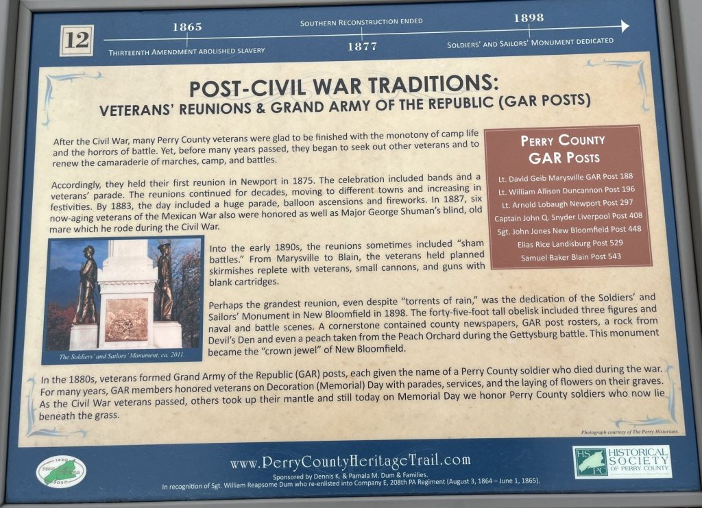 POST-CIVIL WAR TRADITION MEMORIAL PANEL