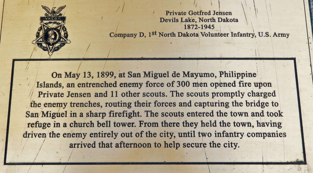 PRIVATE GOTFRED JENSEN MEDAL OF HONOR MEMORIAL PLAQUE