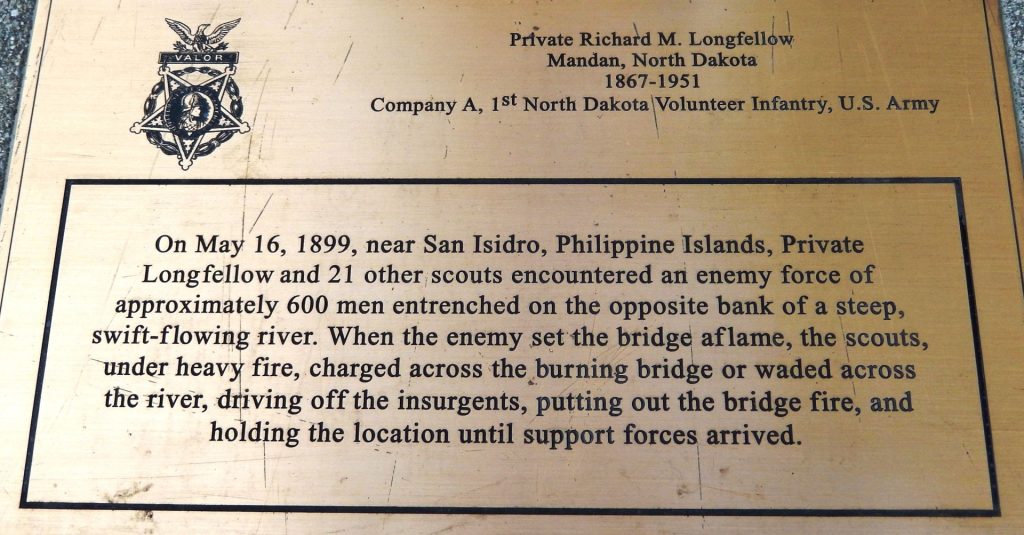 PRIVATE RICHARD M. LONGFELLOW MEDAL OF HONOR MEMORIAL PLAQUE