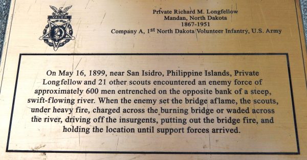 PRIVATE RICHARD M. LONGFELLOW MEDAL OF HONOR MEMORIAL PLAQUE