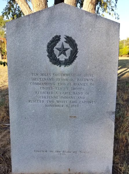 RESCUE OF TWO WHITE GIRLS BY LT. FRANK BALDWIN MEMORIAL