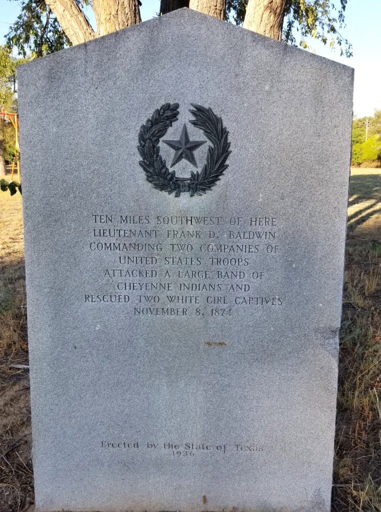 RESCUE OF TWO WHITE GIRLS BY LT. FRANK BALDWIN MEMORIAL