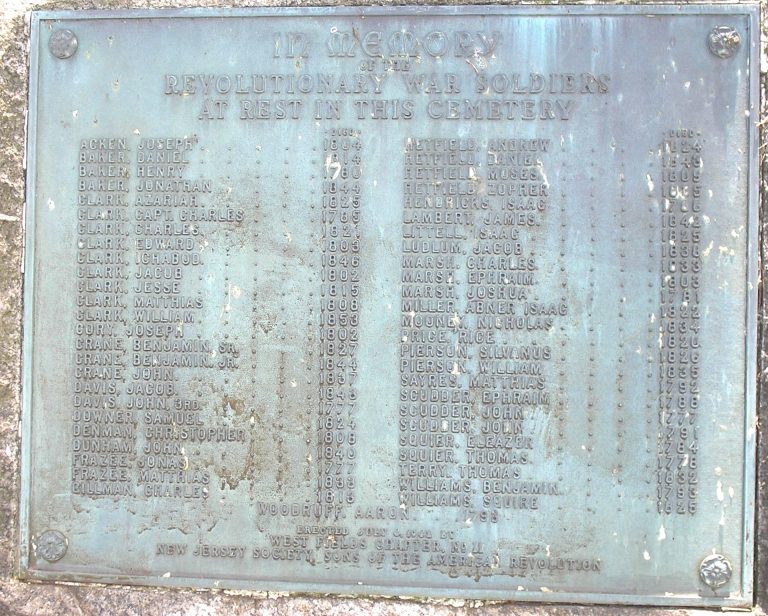 REVOLUTIONARY WAR SOLDIERS IN PRESBYTERIAN CHURCH CEMETERY MEMORIAL PLAQUE A