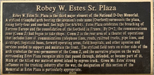 ROBEY W. ESTES SR. PLAZA WAR MEMORIAL PLAQUE
