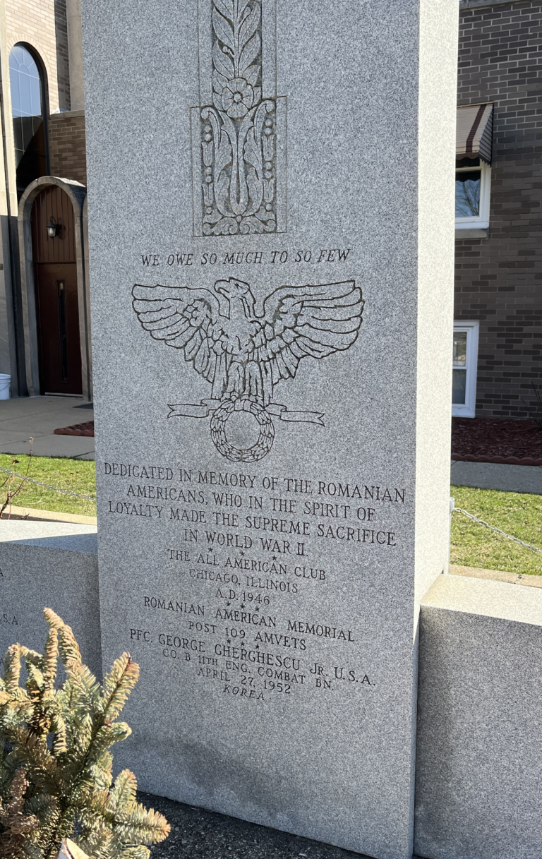ROMANIAN AMERICANS SUPREME SACRIFICE WORLD WAR II MEMORIAL CENTER STONE