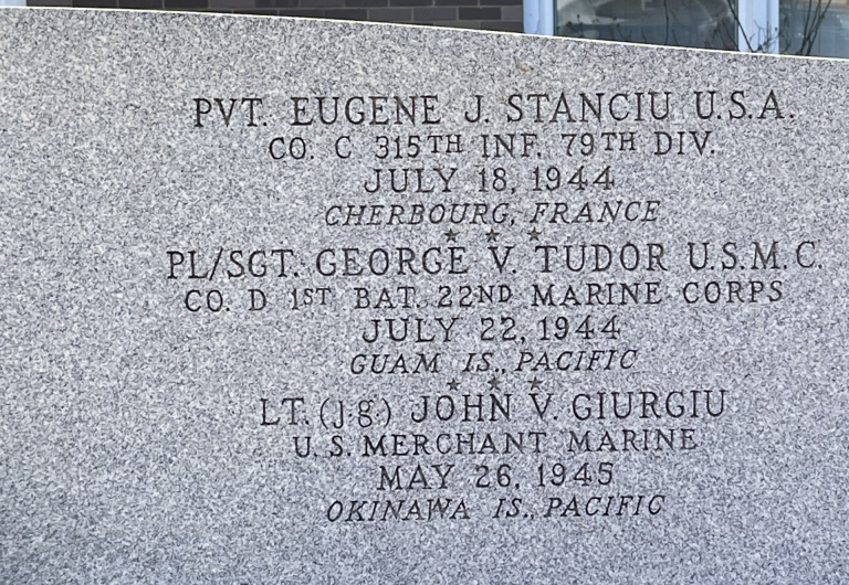 ROMANIAN AMERICANS SUPREME SACRIFICE WORLD WAR II MEMORIAL RIGHT STONE