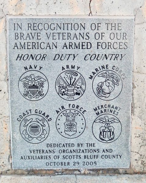 SCOTTS BLUFF COUNTY VETERANS MEMORIAL FLAGPOLE STONE