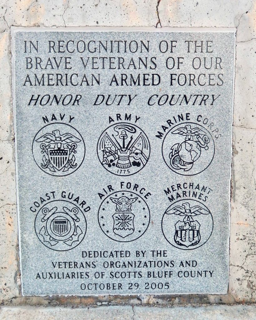 SCOTTS BLUFF COUNTY VETERANS MEMORIAL FLAGPOLE STONE