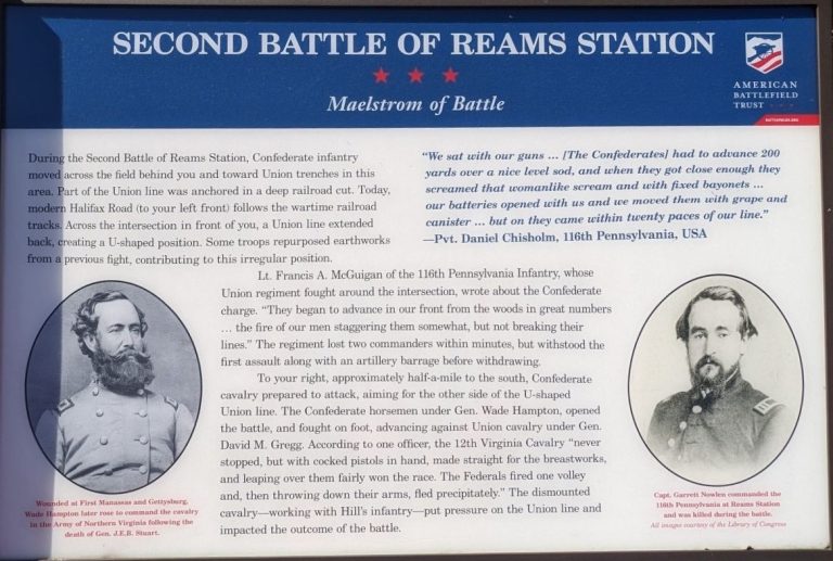 SECOND BATTLE OF REAMS STATION MAELSTROM OF BATTLE WAR MEMORIAL PANEL