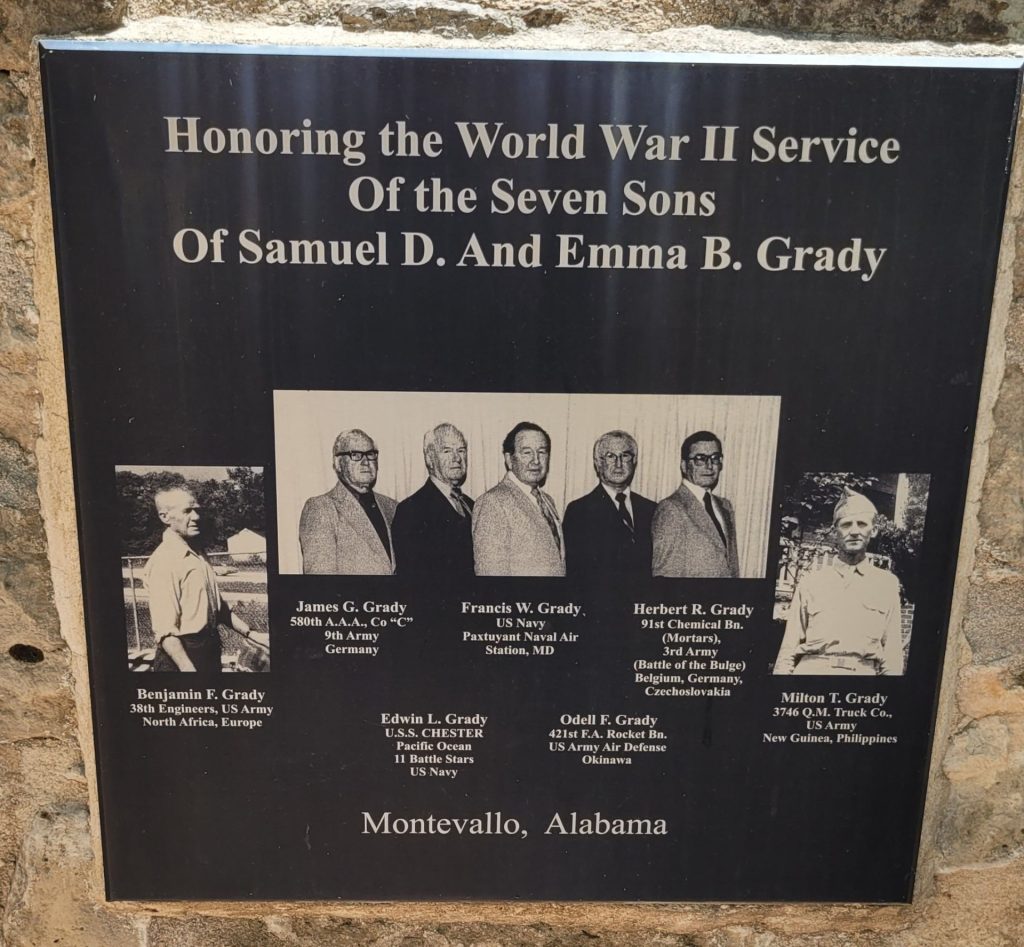 SEVEN SONS OF SAMUEL D. AND EMMA B. GRADY MEMORIAL STONE