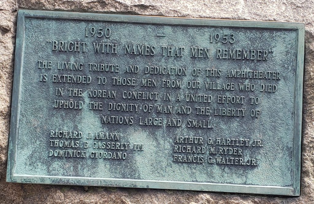 SOUTH ORANGE KOREAN CONFLICT MEMORIAL ROCK PLAQUE