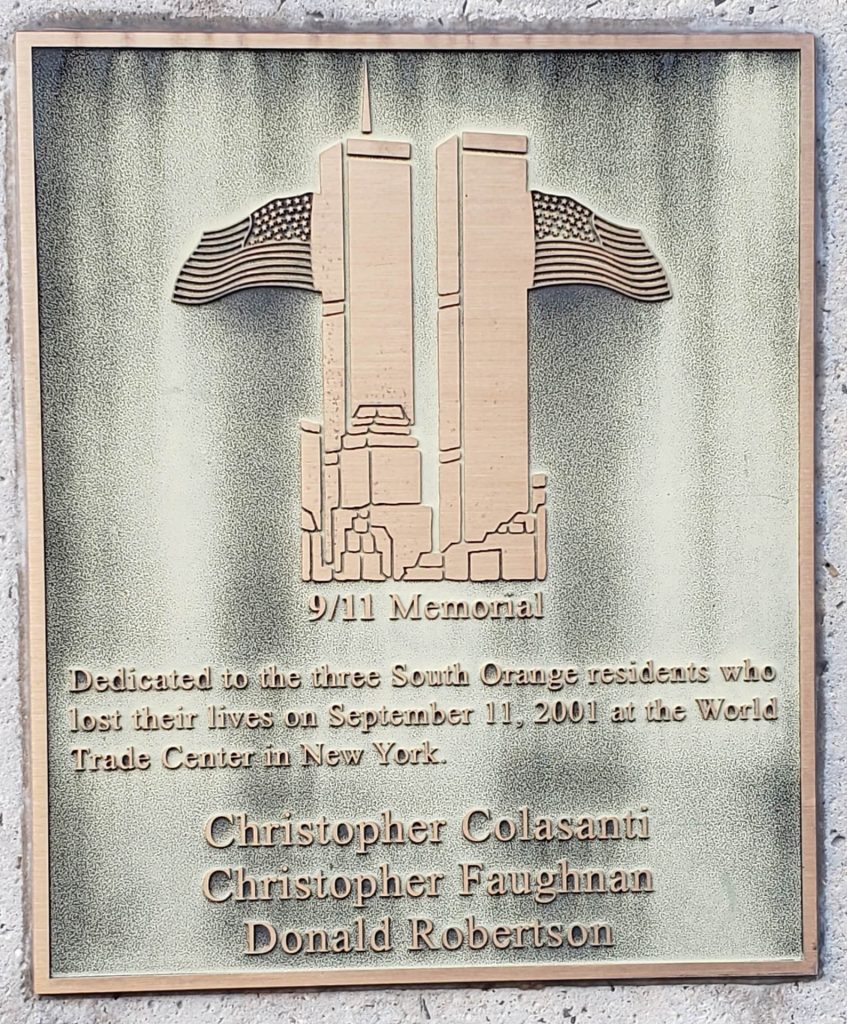 SOUTH ORANGE SEPTEMBER 11, 2001 MEMORIAL SUNDIAL PLAQUE