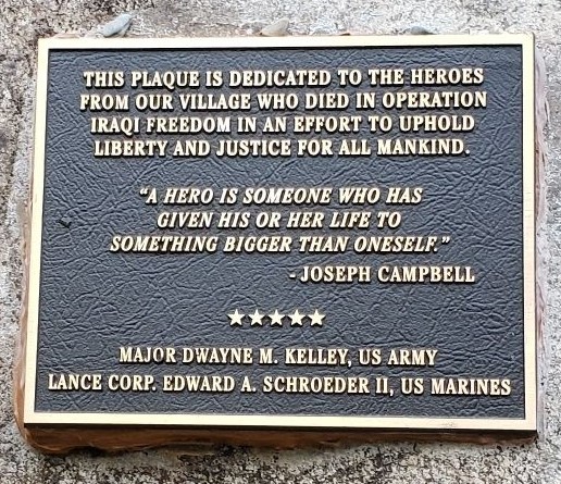 SOUTH ORANGE WAR MEMORIAL ROCK PLAQUE D