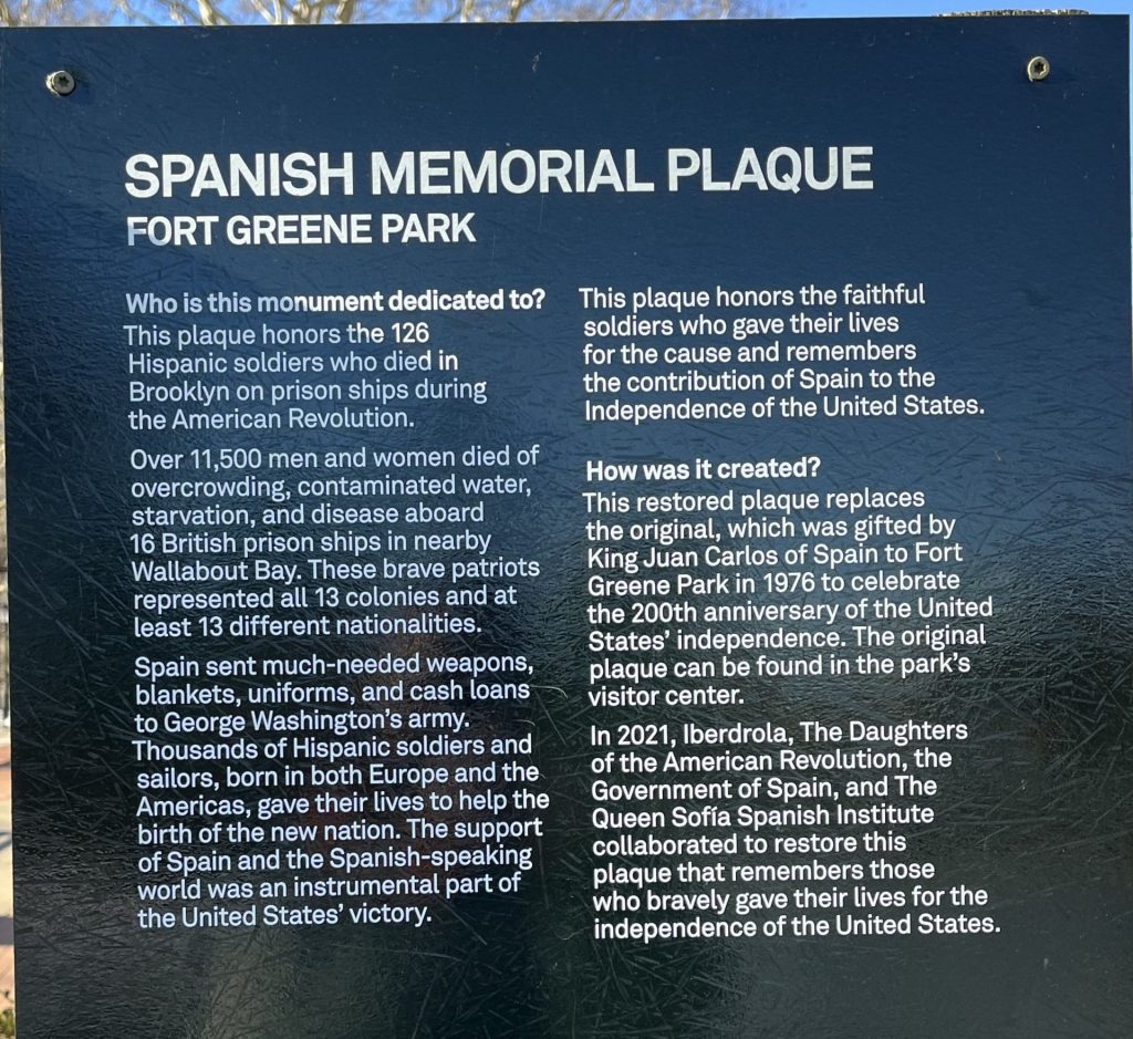 SPANISH MEMORIAL PLAQUE
