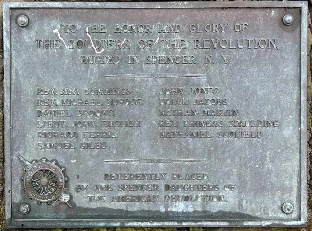 SPENCER AMERICAN REVOLUTIONARY WAR MEMORIAL PLAQUE
