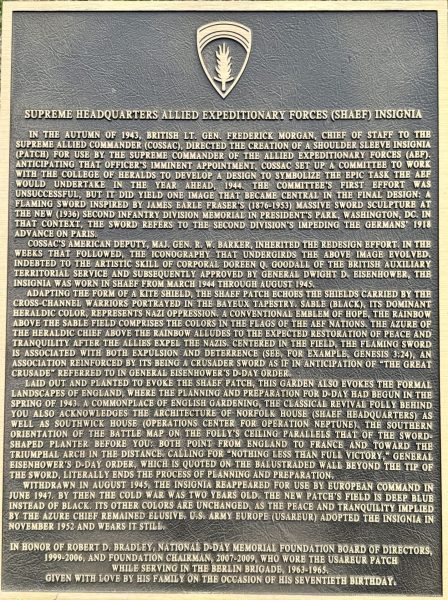 SUPREME HEADQUARTERS ALLIED EXPEDITIONARY FORCES WAR MEMORIAL PLAQUE