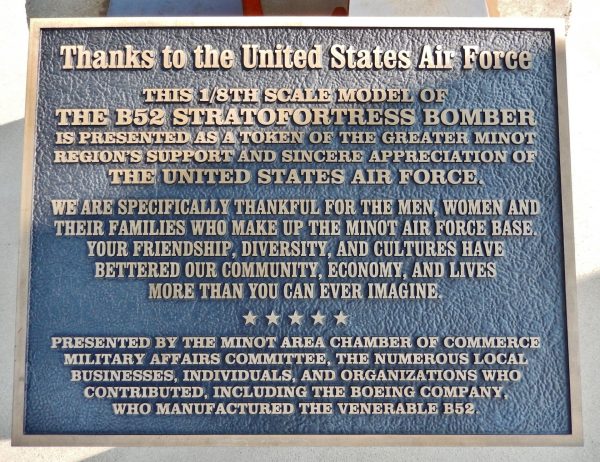 THANKS TO THE UNITED STATES AIR FORCE MEMORIAL PLAQUE