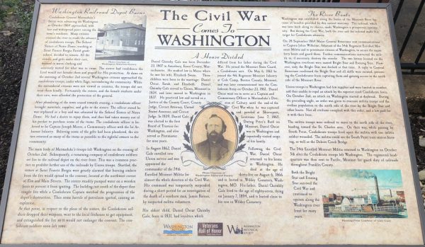 THE CIVIL WAR COMES TO WASHINGTON WAR MEMORIAL PANEL