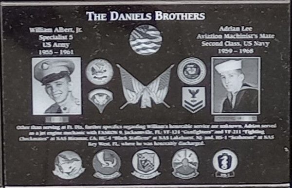 THE DANIELS BROTHERS WAR MEMORIAL PLAQUE
