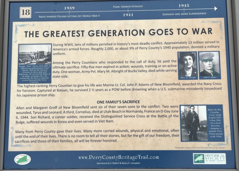 THE GREATEST GENERATION GOES TO WAR MEMORIAL PANEL