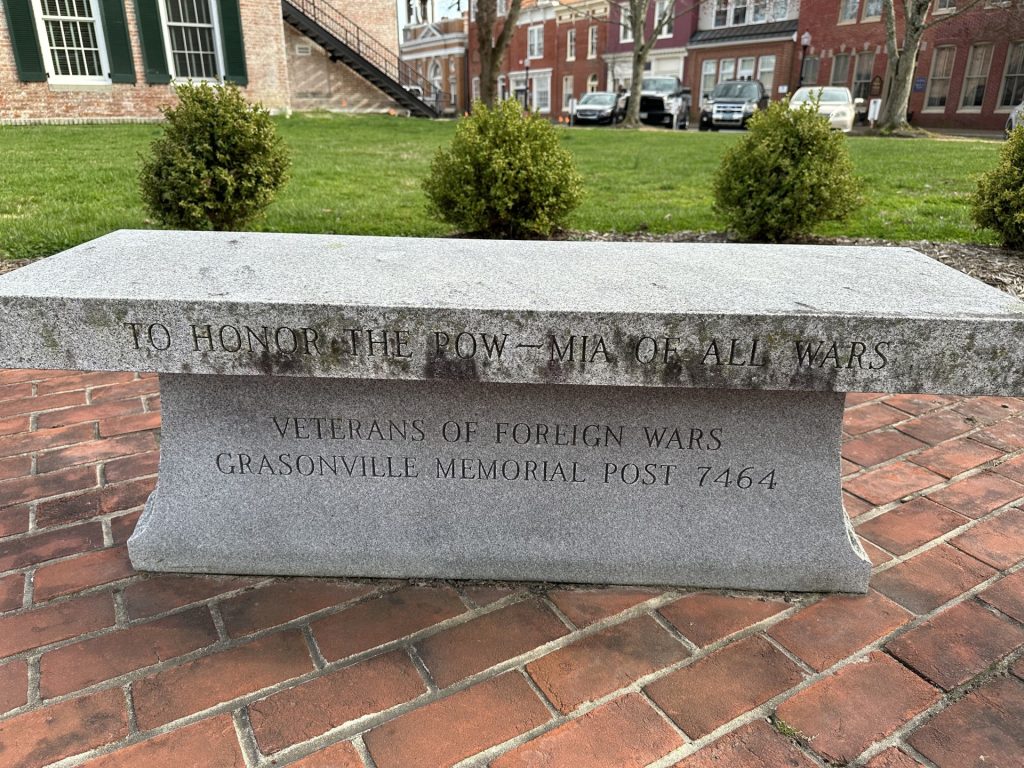 THE LIONS CLUB OF CENTREVILLE POW MIA MEMORIAL BENCH B